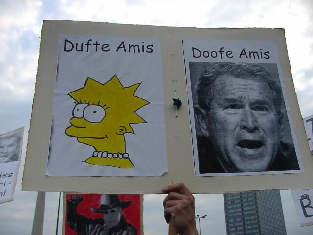 passendes Bild zu den Protesten 2002 gegen den Bush Besuch - Quelle des Bildes: krasse zeiten